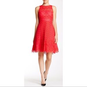ML Monique Lhuillier Pink Lace Overlay Dress Sz 10